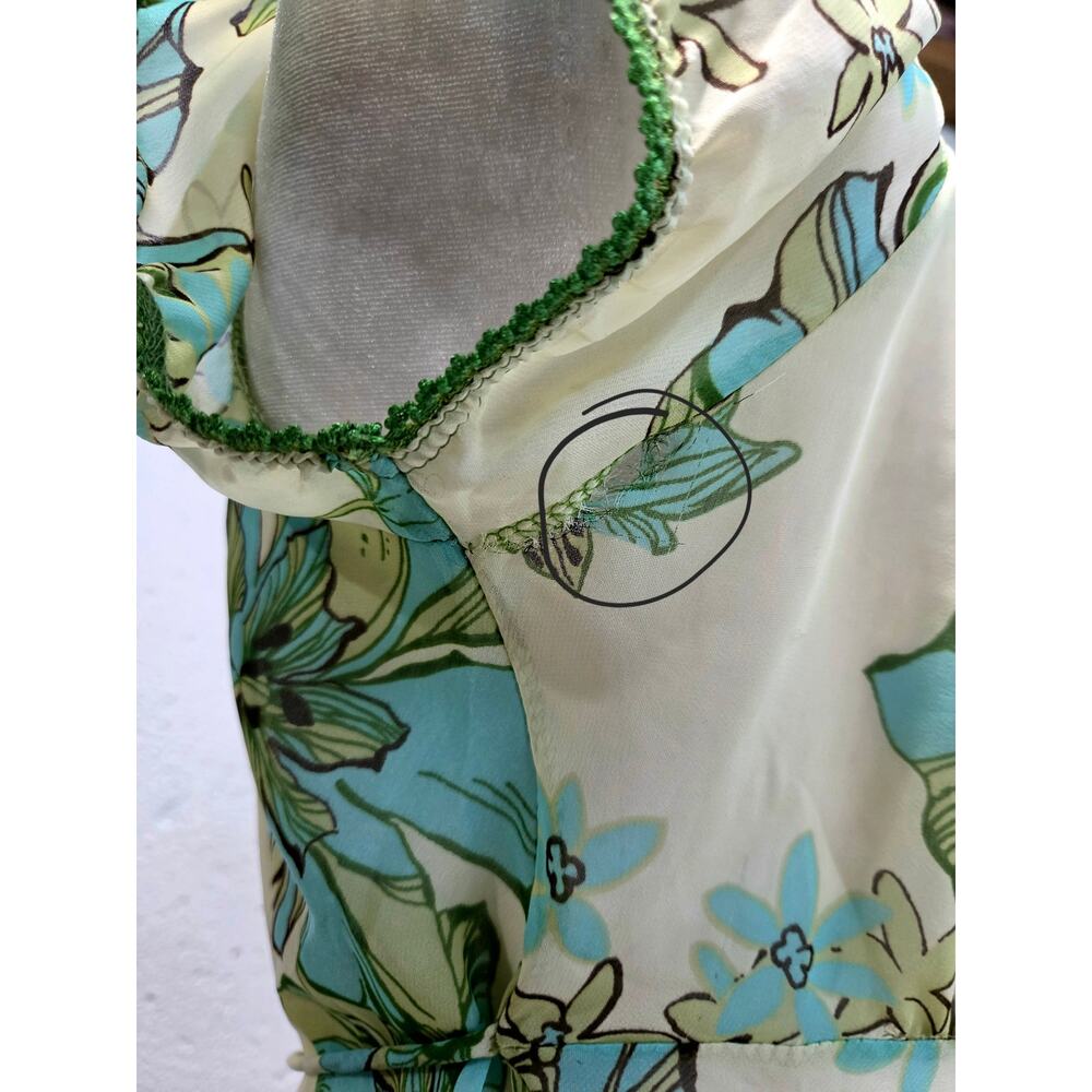 RAG Floral Tie-Back Blouse Small Made USA As-Is - Picture 3 of 9